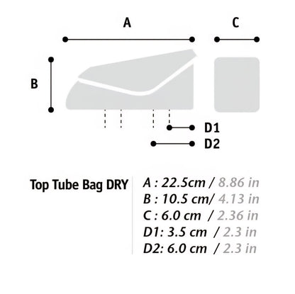 WOHO XTOURING TOP TUBE BAG DRY HONEYCOMB IRON GREY